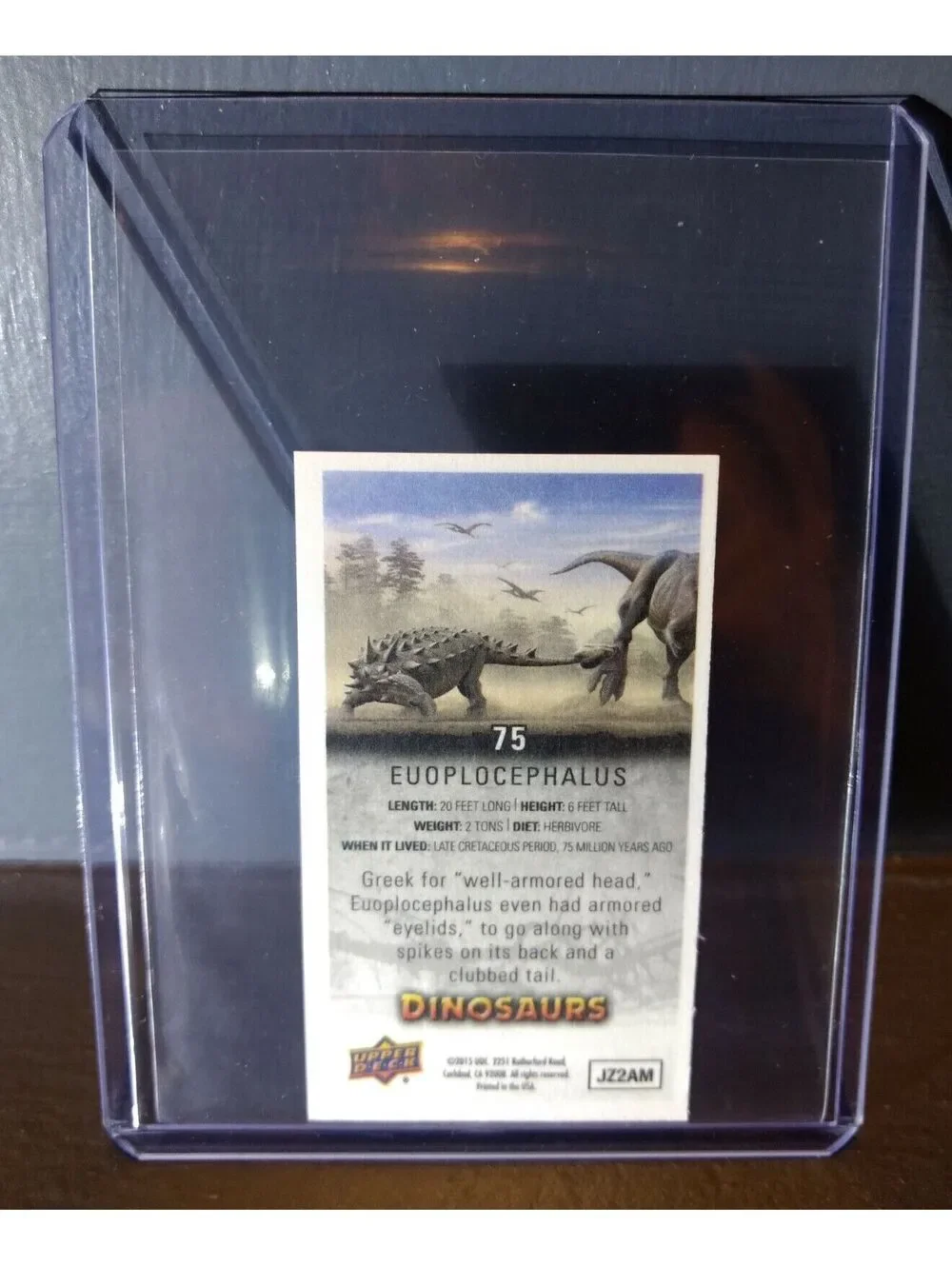 2015 Upper Deck Dinosaurs Canvas Mini Euoplocephalus #75 Trading Card